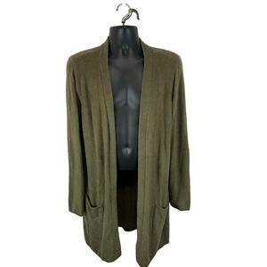 Barefoot Dreams CozyChic Lite Cozy Cardigan Size XL Lounge Olive Green